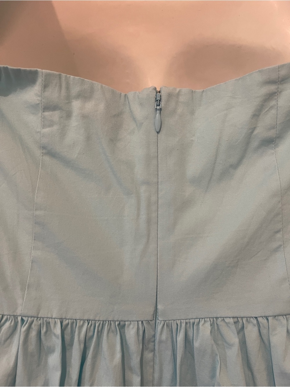 STAUD Elio Off-The-Shoulder Mini Dress Light Blue Azure Cotton Poplin Size 4 EUC - Picture 8 of 10